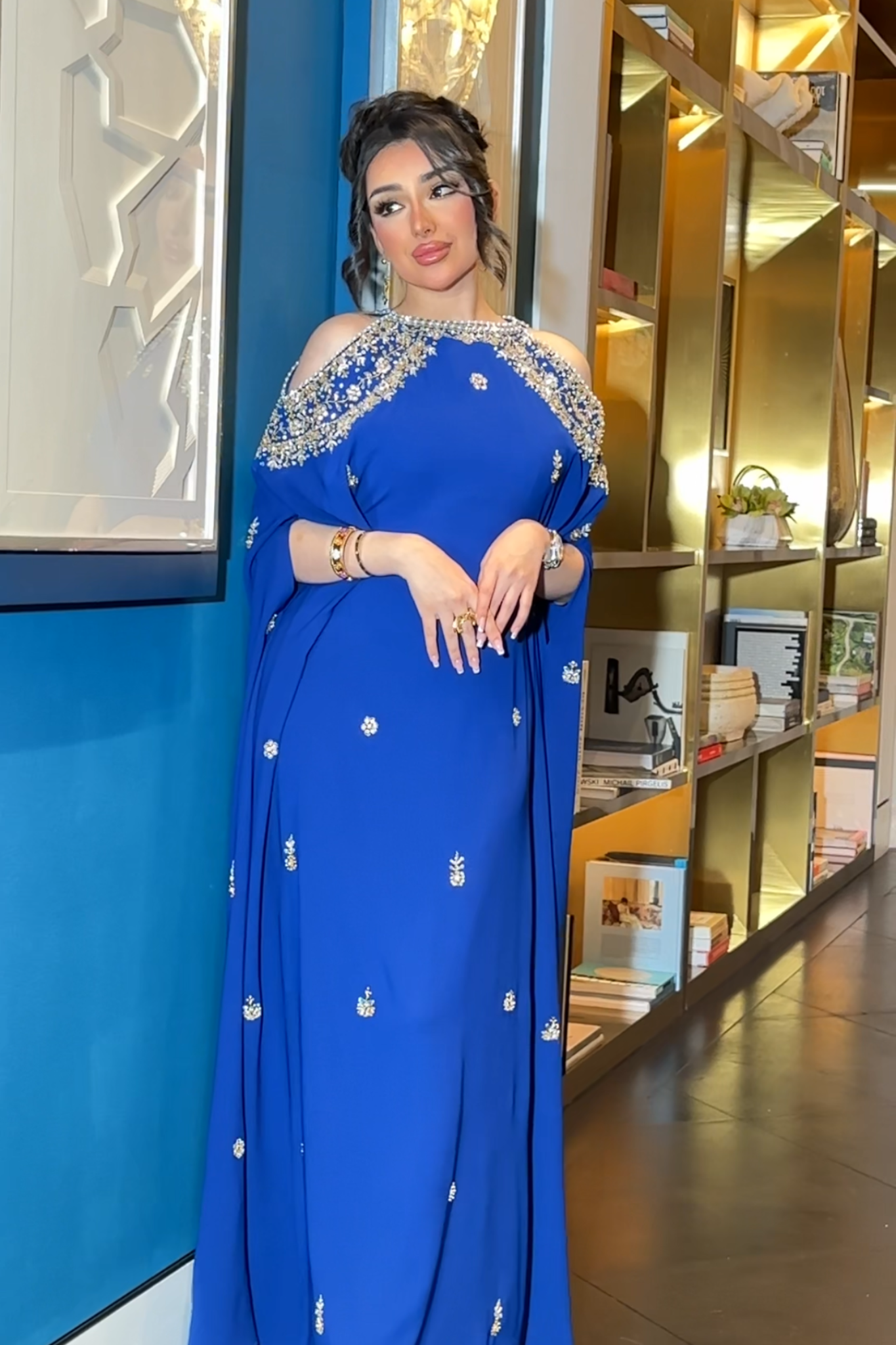 Hand-Embroidered Blue Gown
