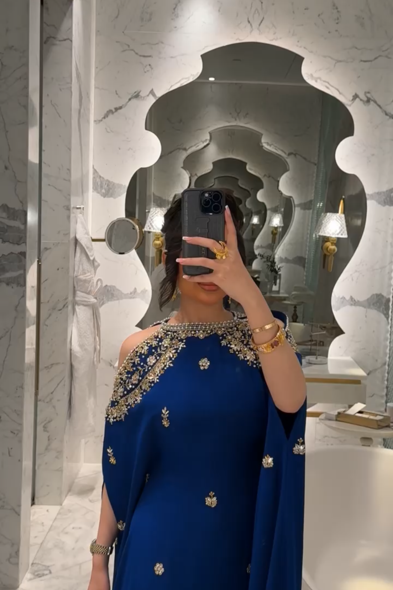 Hand-Embroidered Blue Gown