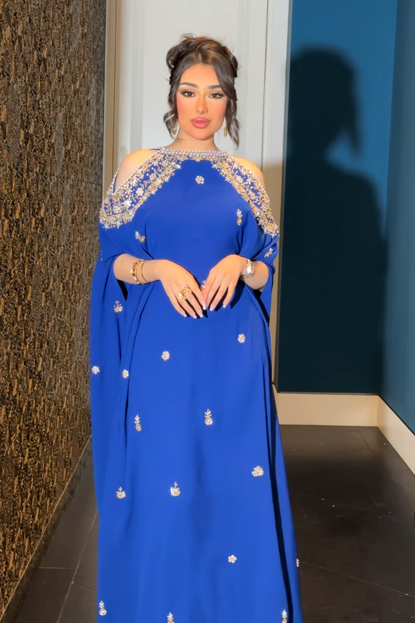 Hand-Embroidered Blue Gown