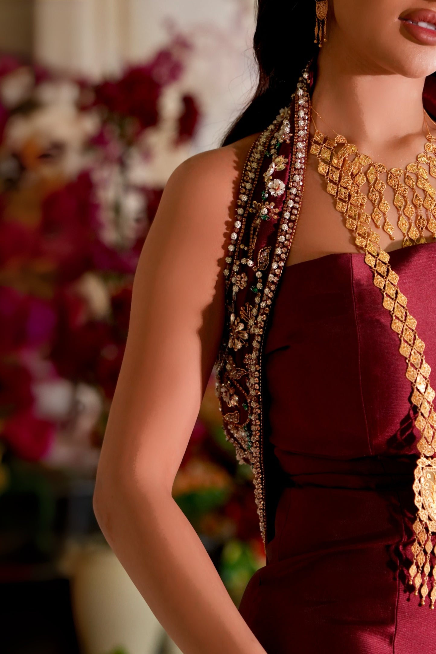 Burgundy Royal Bridal dress