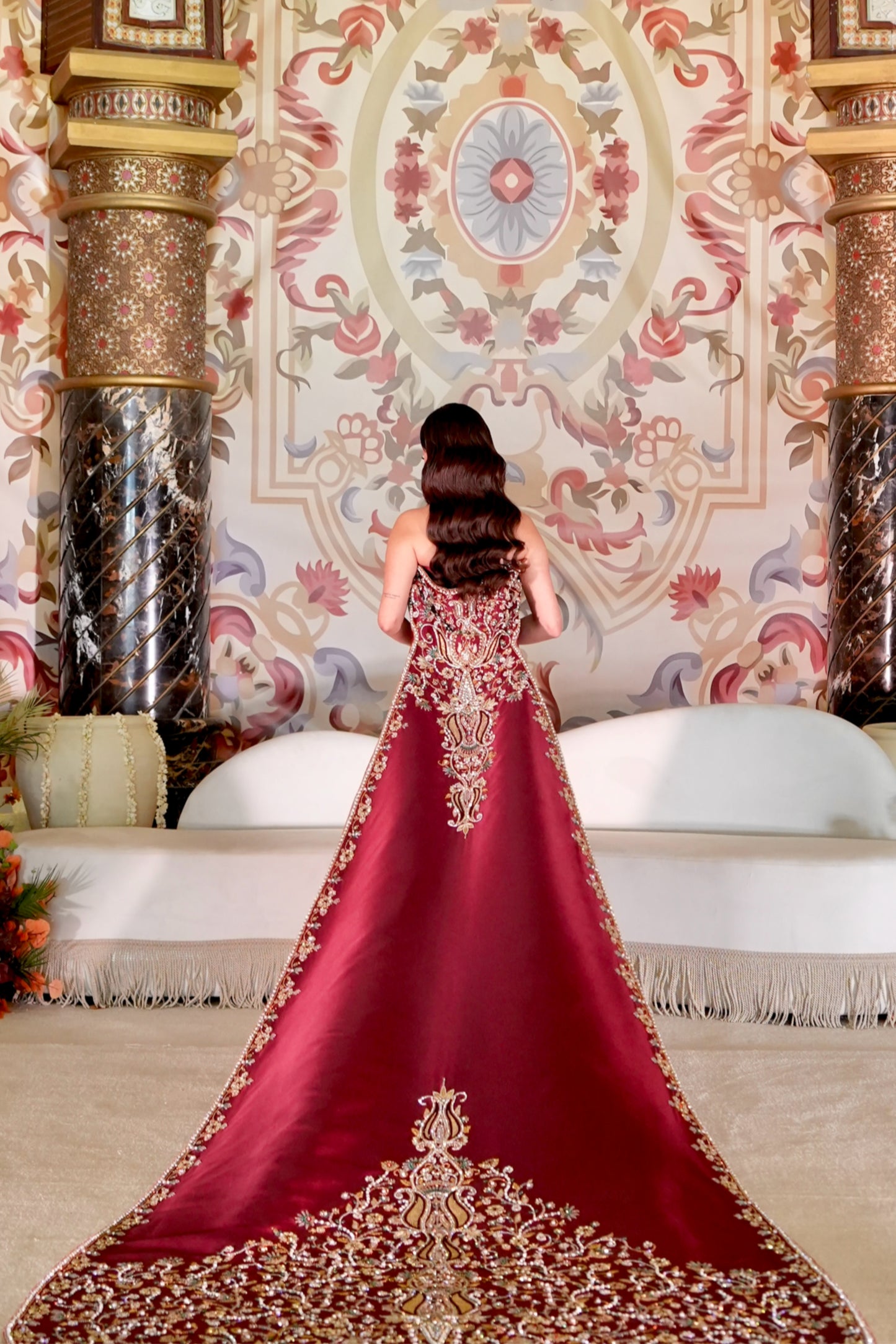 Burgundy Royal Bridal dress