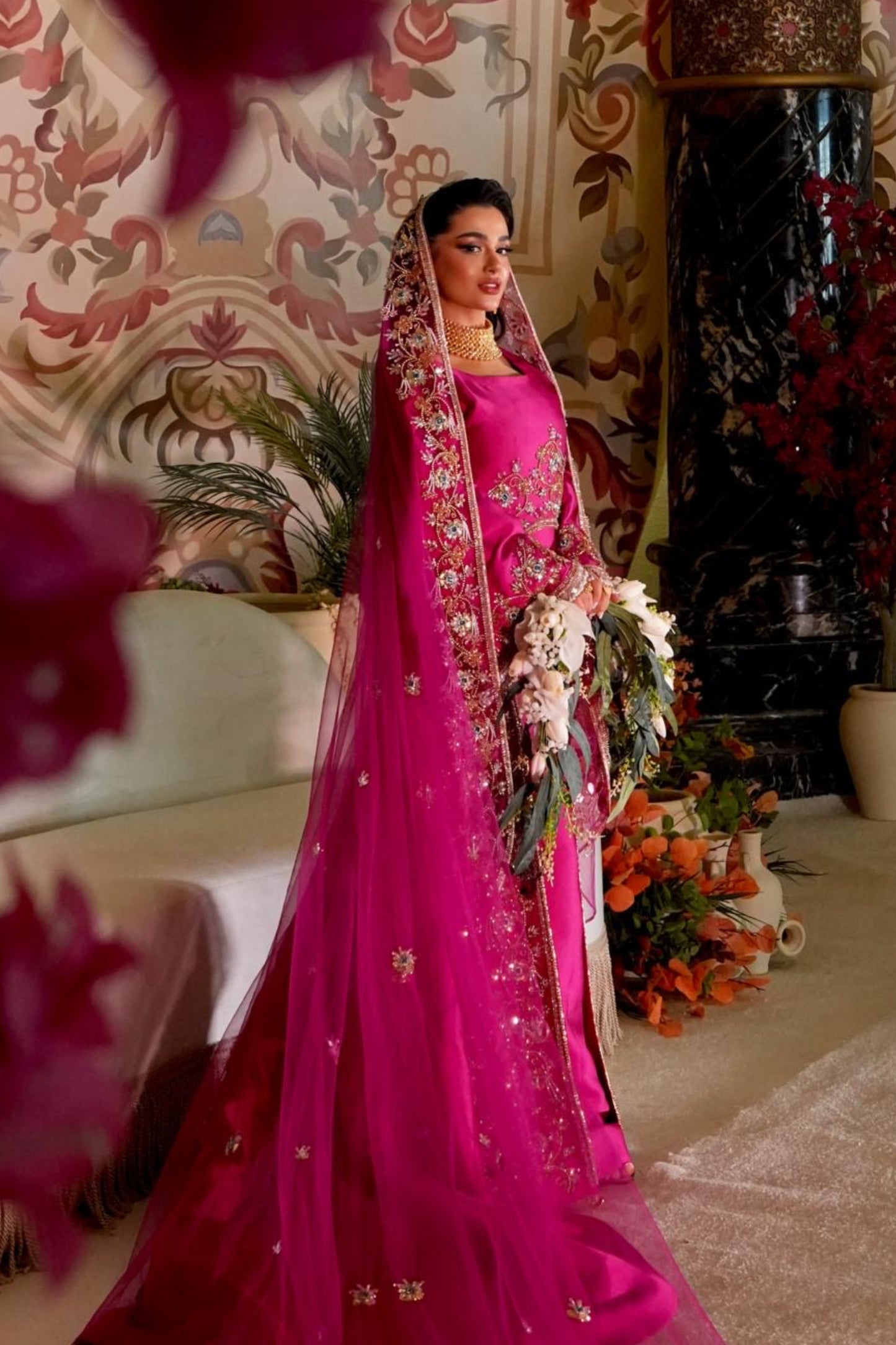 Royal Fuchsia Henna Dress