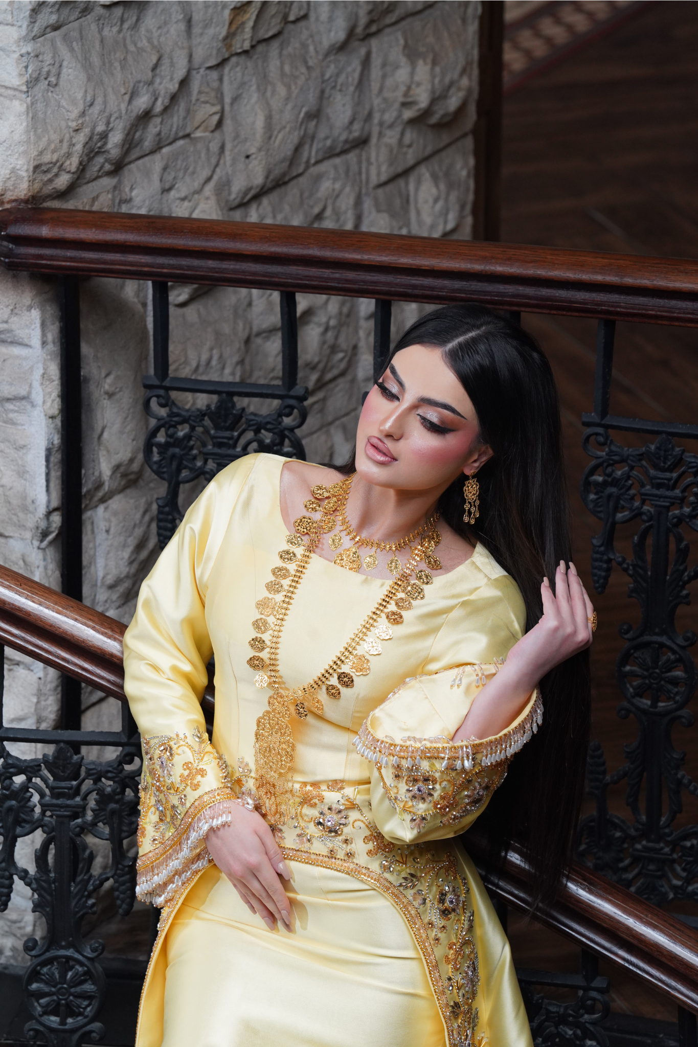 Royal Yellow Henna Gown – Without Veil