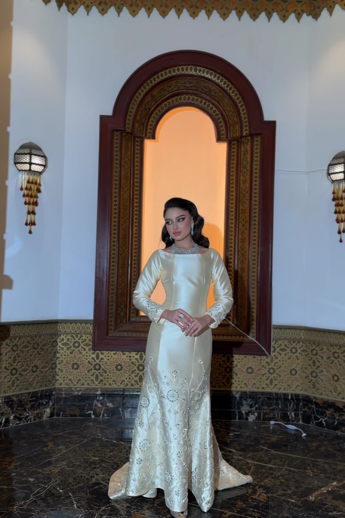 Beige Embroidered Mikado Gown Al Mayth Boutiques Beige Embroidered Mikado Gown Al Mayth Boutiques
