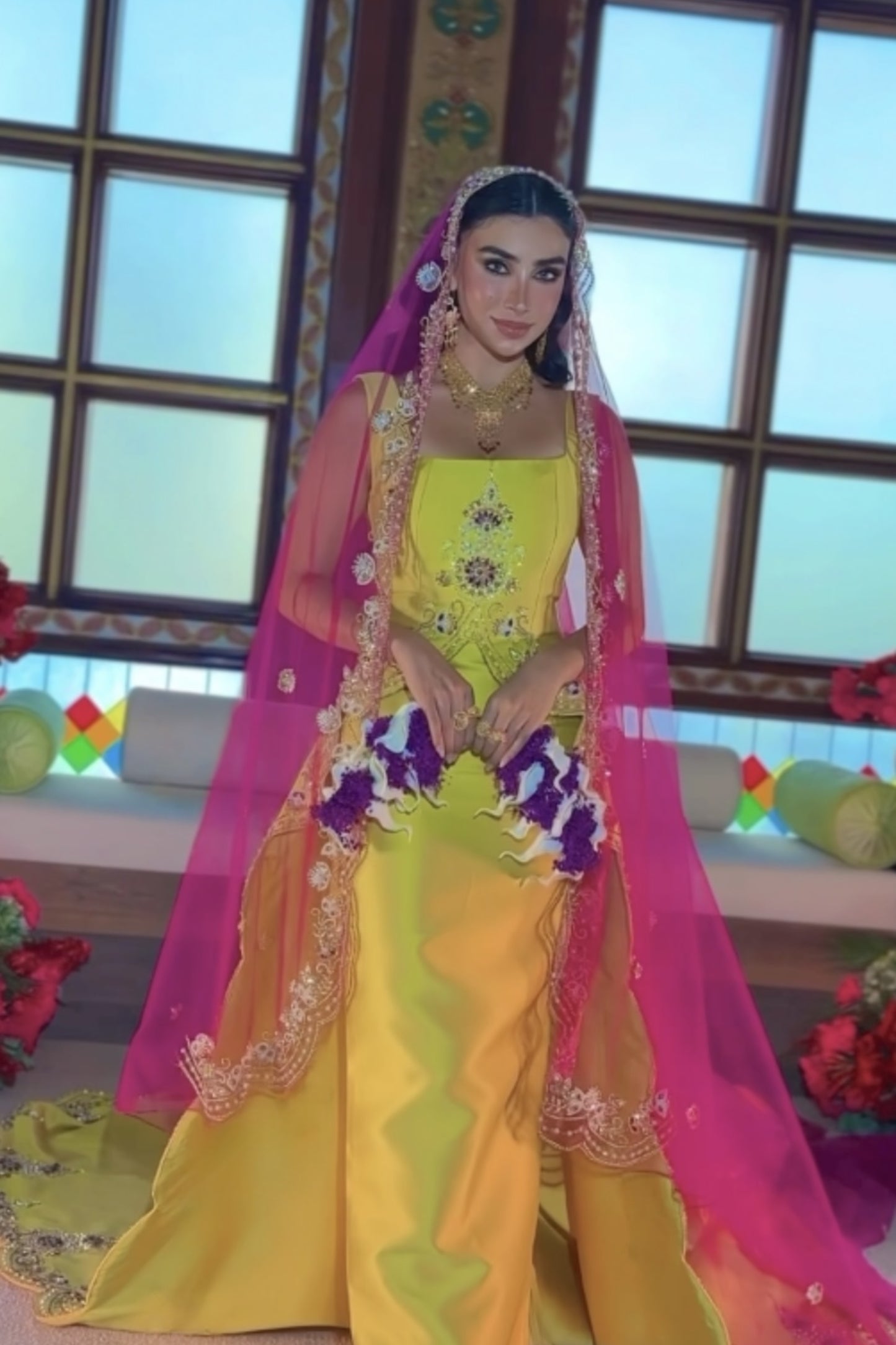 Embroidered Royal Yellow Gown