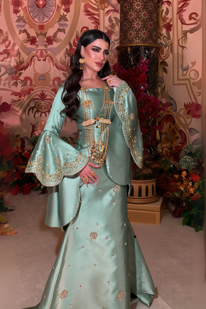 Gown in Leafy Green