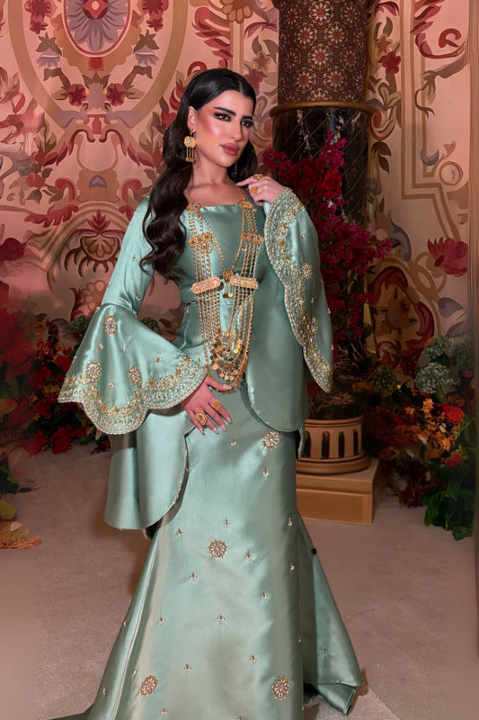 Gown in Leafy Green