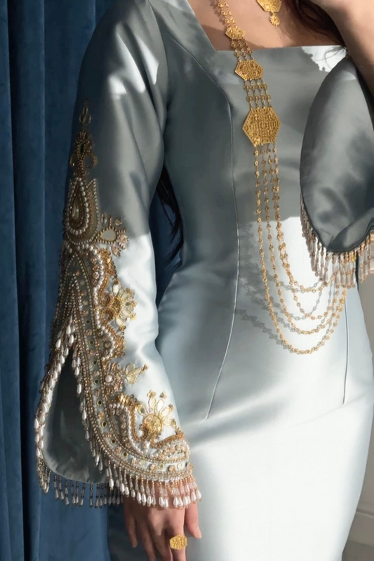 Sky Blue Embroidered Dress