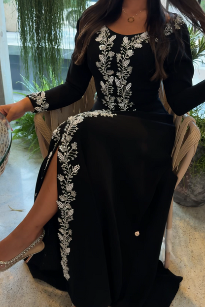 Black Embroidered Dress