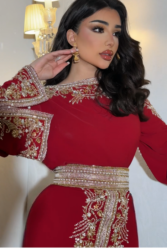 Red Embroidered Dress