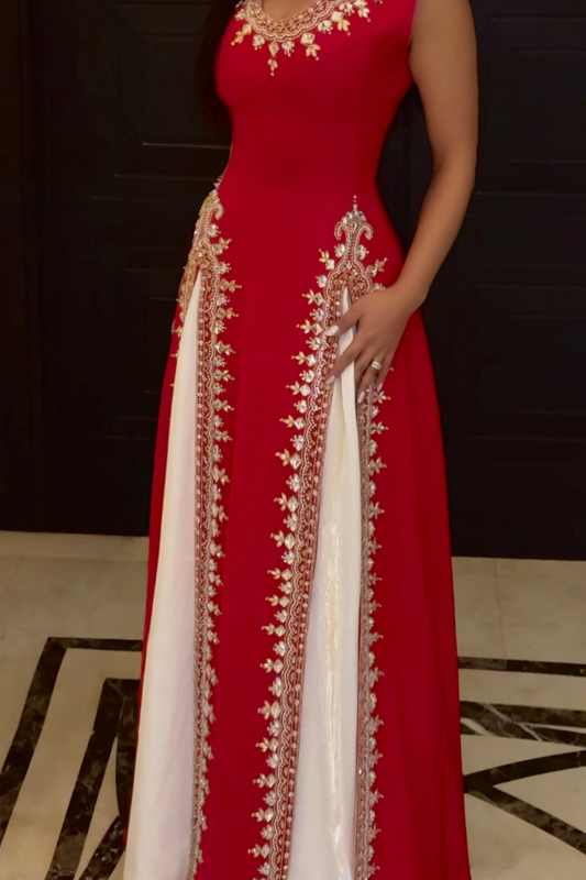 Red Embroidered Dress