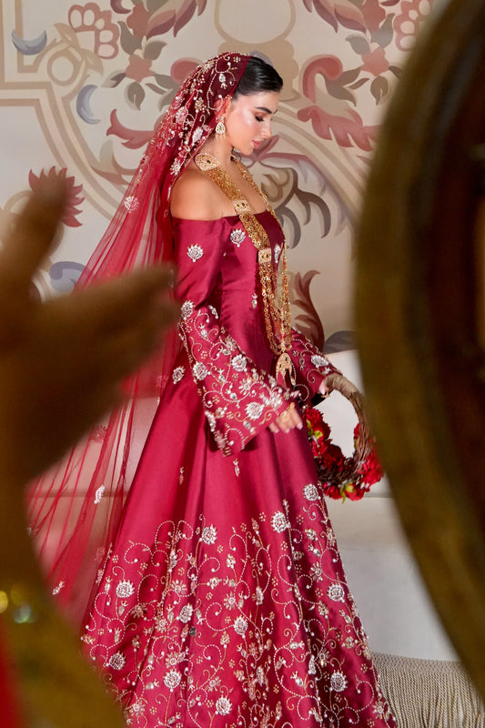 Embroidered Royal Red Gown