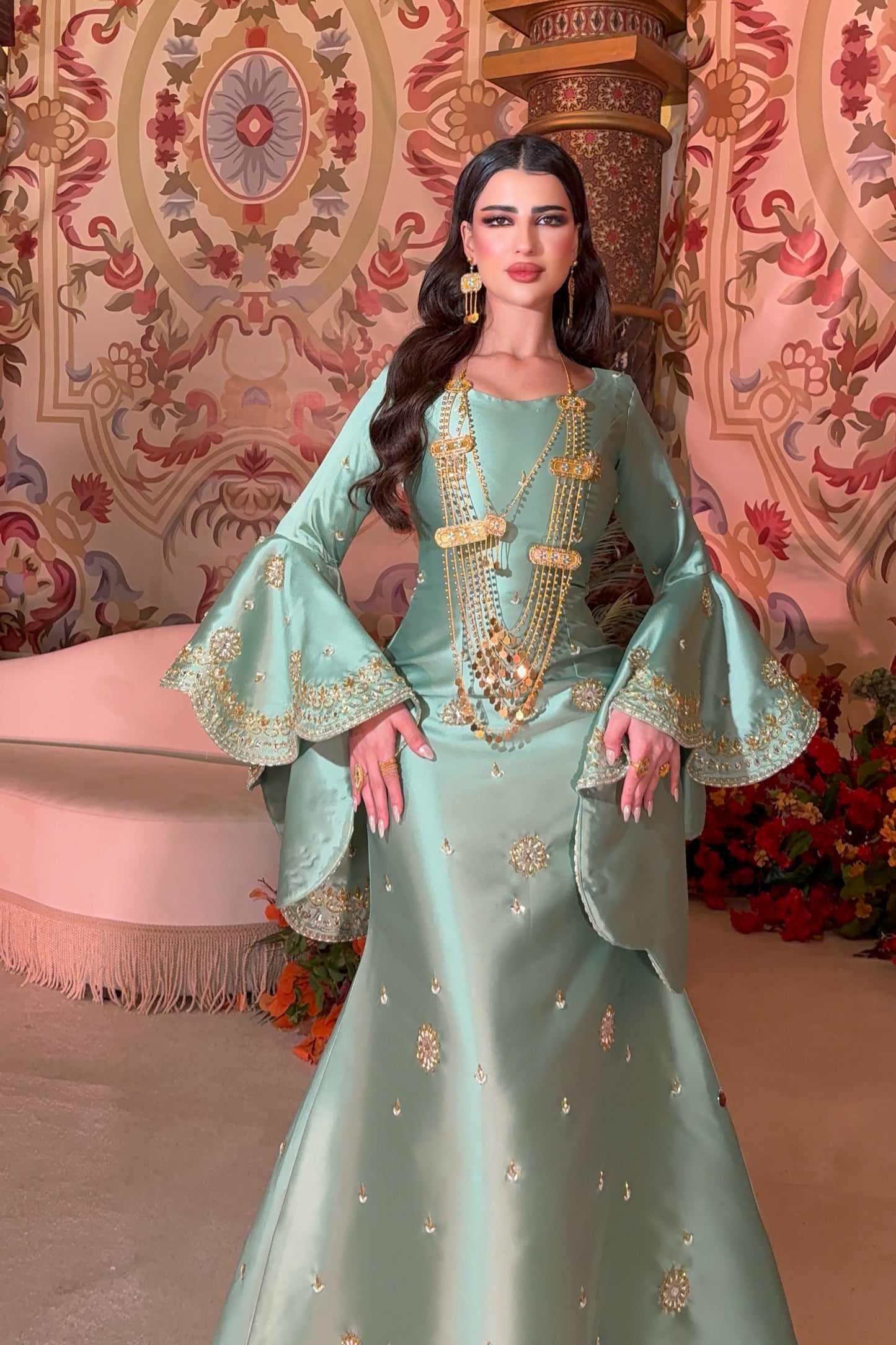 Gown in Leafy Green