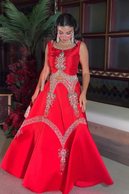 Red Two-Piece Dress