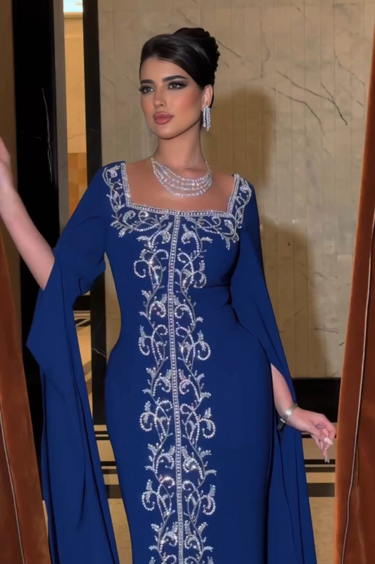 Royal Blue Crystal Embellished Gown