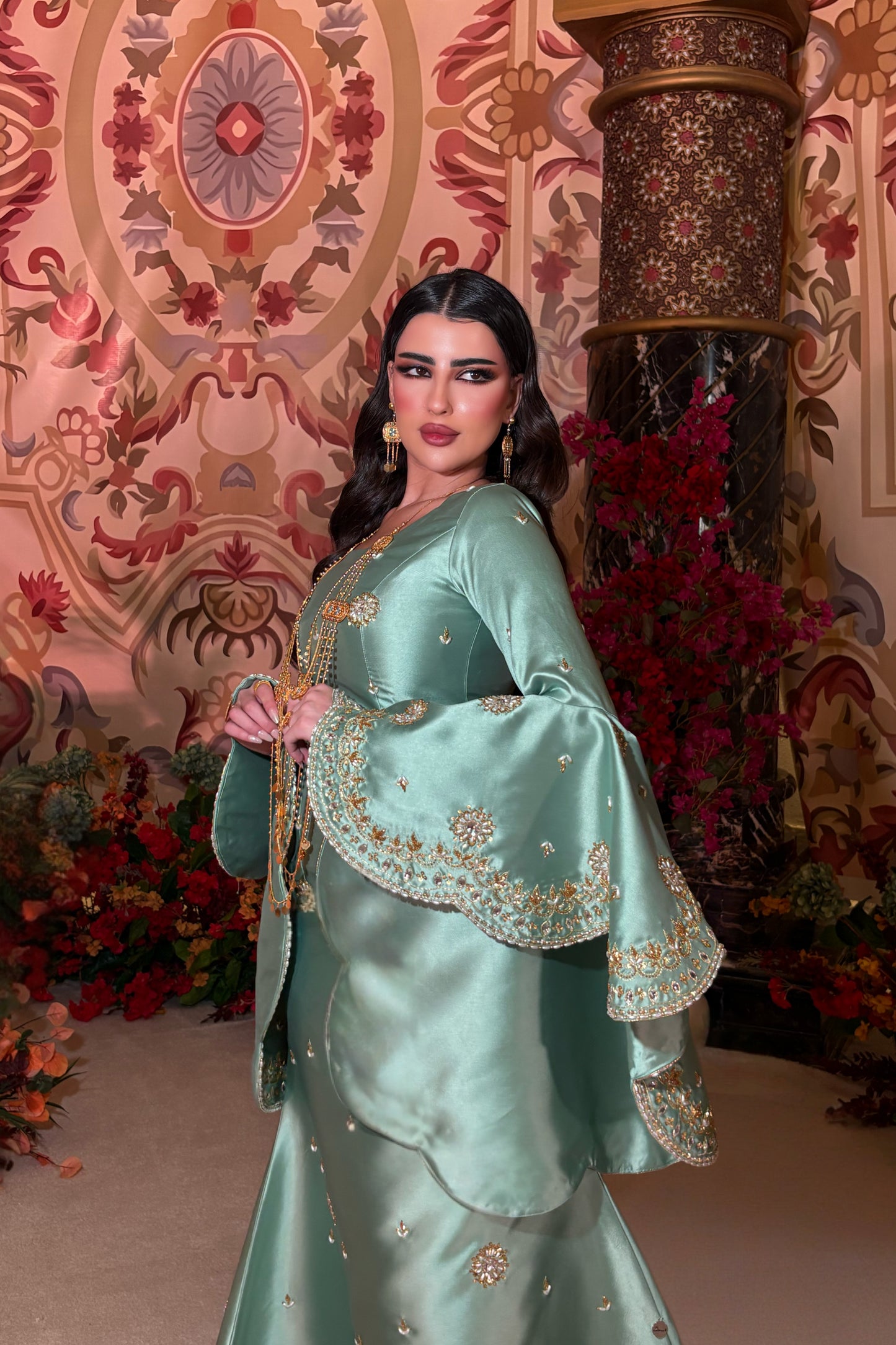 Gown in Leafy Green