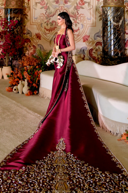 Burgundy Royal Bridal dress
