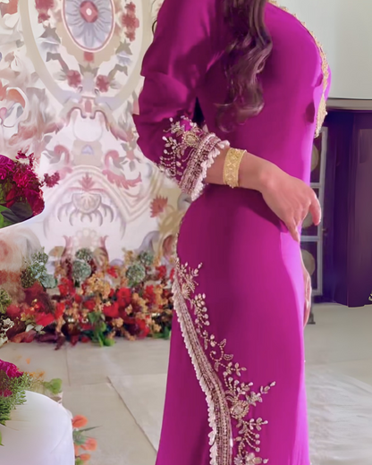 Elegant Purple Crepe Dress
