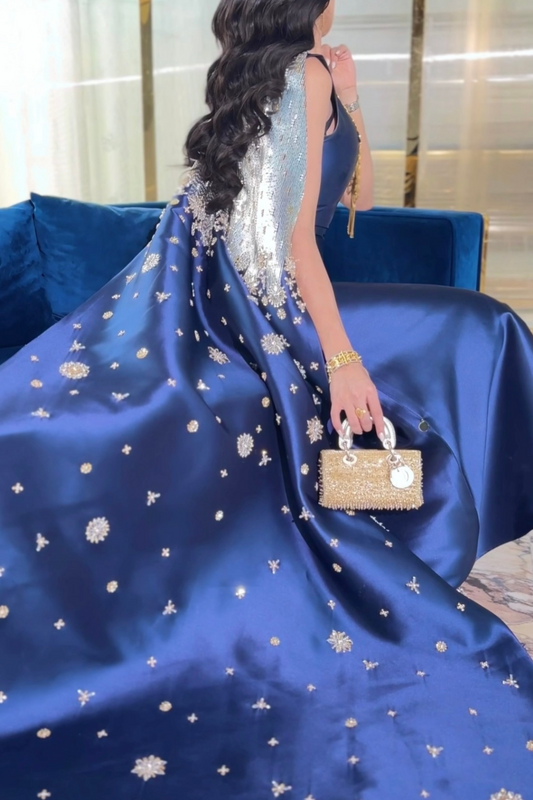 Royal Blue Embroidered Dress