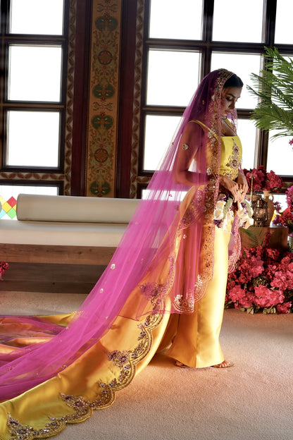 Embroidered Royal Yellow Gown
