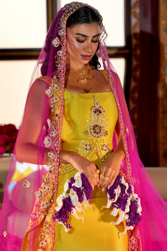 Embroidered Royal Yellow Gown