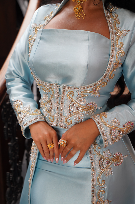 Embroidered Royal Sky Blue Gown