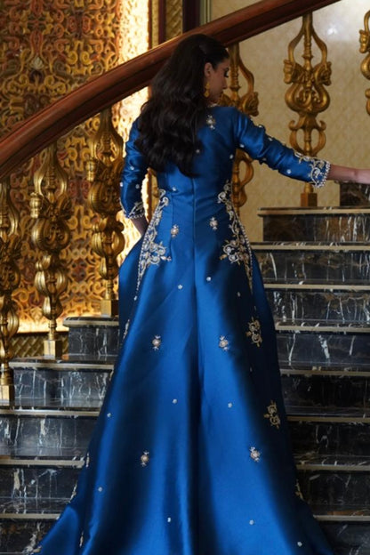 Royal Blue Hand-Embroidered Dress
